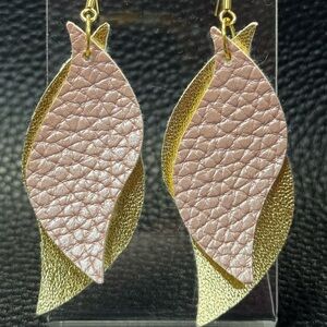Handmade faux leather earrings